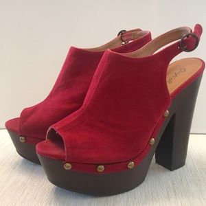 Red Suede Pumps/Booties